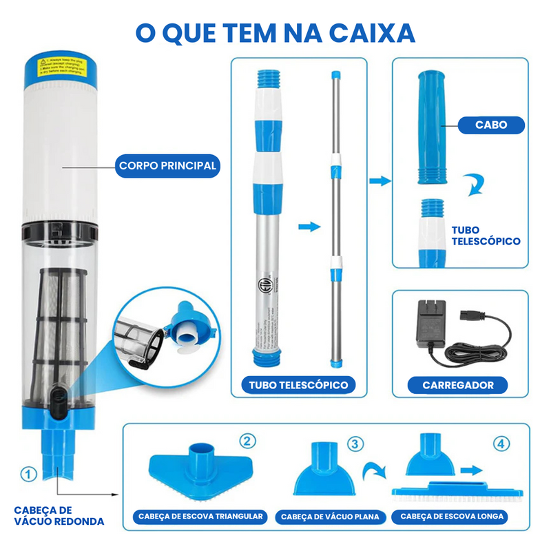 💦 iToolMax™ – O Aspirador Sem Fio Perfeito para Piscinas de até 30.000 Litros!
