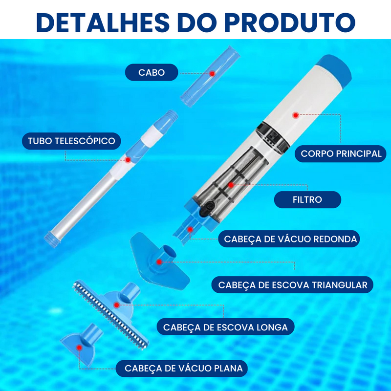 💦 iToolMax™ – O Aspirador Sem Fio Perfeito para Piscinas de até 30.000 Litros!