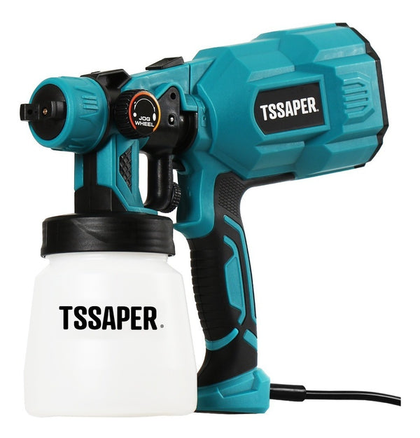 Pistola Pintura Elétrica 550w 3 Bicos Com Controle De Tinta Cor Azul-turquesa